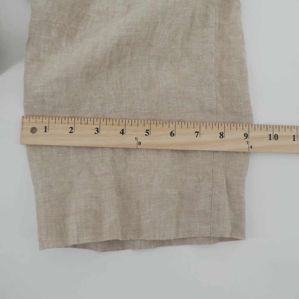 Jos A Bank Pants Mens 42L Beige 100% Linen 1905 Custom Made Flat Front Trousers